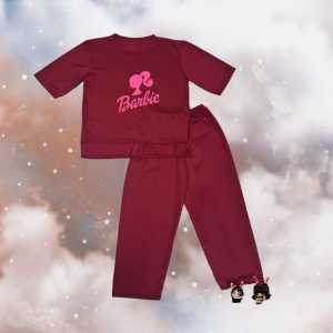 Setelan Anak Perempuan OVERSIZE/TANGGUNG BARBIE Umur 5 tahun - 13 tahun