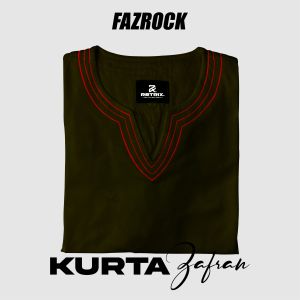 FAZROCK.CO / KURTA ZHAFRAN ARMY / Baju Koko Athaya Dewasa Lengan Pendek Katun Combed 24s Premium / Koko Kurta