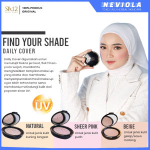 Bedak Glowing Anti Luntur Daily Cover SR12 Bedak Padat Menutupi Flek Hitam Bekas Jerawat