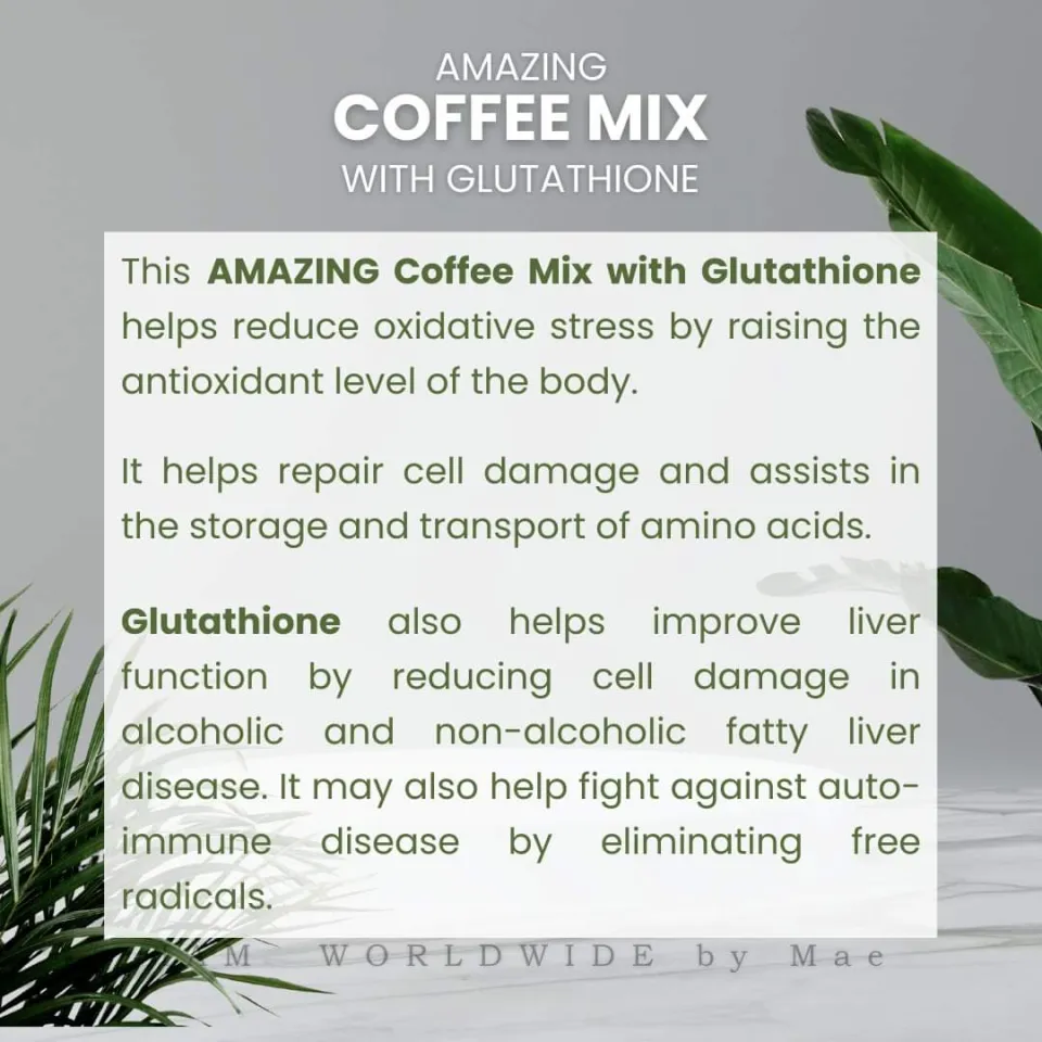 1500mg glutathione IAM WORLDWIDE Amazing Coffee Mix with Glutathione made in Australia FDA  APPROVED