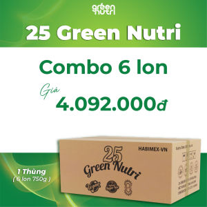 Thùng 6 Lon 750gr Sữa Hạt Ngũ Cốc 25 Green Nutri - Nhập Khẩu 100%
