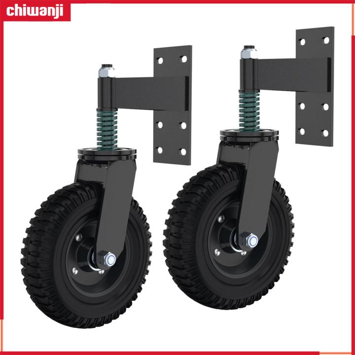 Chiwanji 2 Pieces Gate Wheels Gate Caster Spring Loaded Simple 