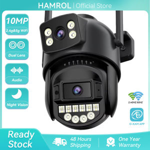 Hamrol 10MP 5G&2.4G HZ Dual Lens PTZ WiFi IP Camera Al Humanoid Detection Security CCTV O-KAM APP
