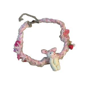 Heart and Rabbit Pendant Necklaces for Girls in Elegant Color Great Accessoory for Parties Supplies or Special Gifts