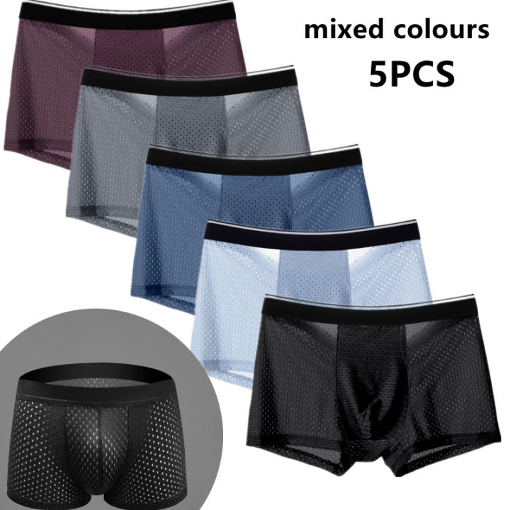 Mens Ice Silk Briefs Underpants Men Underwear Male Panties