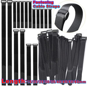 5/10PCS Hook and Loop Cable Ties Reusable Fastening Nylon Cable Straps Adjustable Securing Tie Organizer for Home Office 15-60mm