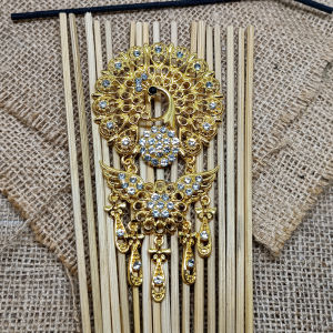 Bros kebaya Hijab merak permata susun 2 /Bros kutubaru susun 2 emas silver