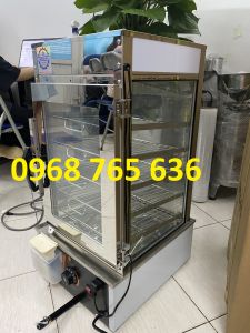 Tủ hấp bánh bao trưng bày 5 tầng kính 2 lớp - INOX CAO CẤP - Bảo hành dài hạn