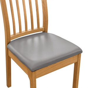 PU Leather Square Chair Cushion Cover Waterproof Kitchen Dining Seat Slipcovers Removable Dining Room Chair Seat Cushion