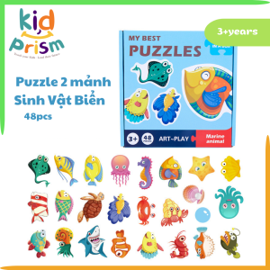Bộ Puzzle Tranh Ghép 2 Mảnh Gỗ  Cao Cấp Chủ Đề Đa Dạng Phù Hợp Cho Bé Từ 2 Tuổi Trở Lên - Đồ Chơi Giáo Dục