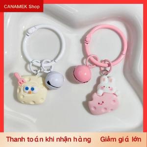 CS Dễ thương phim hoạt hình pho mát keychain sáng tạo đáng yêu Túi Mặt dây chuyền Keyring cô gái schoolbag trang trí cho tình bạn Quà Tặng