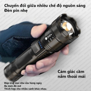 Đèn pin cầm tay siêu sáng chiếu xa Sáng Trắng Pin Trâu Chông Nước Đèn Pin Sạc tuần tra Phukienprocare