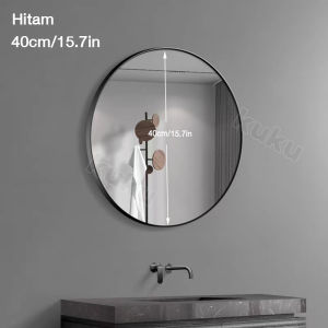 Cermin kamar mandi bundar yang dipasang di dinding cermin kamar mandi dengan dekorasi dinding cermin pengatur dengan bingkai