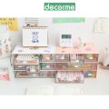 Tủ decor bàn học DecorMe kệ đựng bút trong suốt có thể xếp chồng lên nhau thành tủ mini trang trí bàn học. 