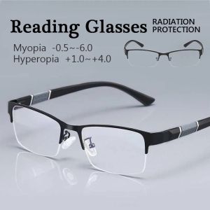 OYKI Business Reading Glasses Men Half Frame Eyeglasses Anti-radiation Flat Mirror Eyewear