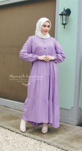 Dwita Gallery Kirania Dress Pakaian Dress Wanita Gamis Polos Rayon