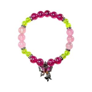 Stylish Bracelet With Butterfly Pendant Beaded Wristband Handmade Friendship Wristchain for Women Girls