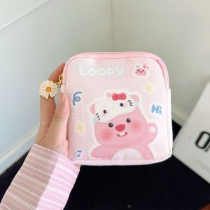 VINTLOOK  Phụ Nữ Ví đựng xu mới dễ thương Ruby Kitty túi lưu trữ cầm tay Túi da