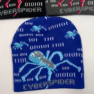 Elastic Windproof Winter Hat Knitted Halloween Jacquard Spiders Hat for Women Men Keep Ear Warm Hat Skiing Cycling Hat