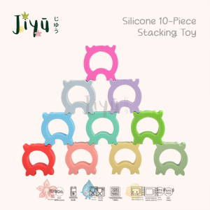 JIYU [JB-035] Silicone 10-piece Stacking Toy / Mainan Puzzle Susun Silikon 10-piece BPA FREE