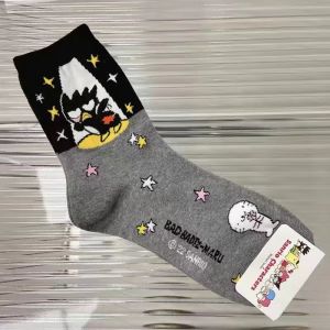 Kuromi Cute Cartoon Versatile Sanrio Girls Little Cotton Socks Hello Kitty Cinnamoroll Girls Middle Tube Jk Socks Soft Girls Cute