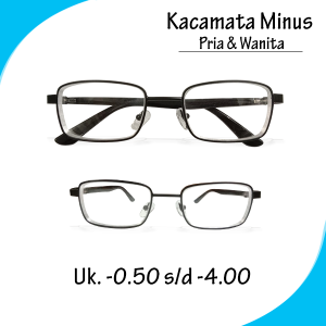 "LIMITED EDITION" Kacamata Minus Model Kotak Ringan Full Besi Anti Karat Ringan Awet Ada Bantalan Hidung Ukuran Minus Ready -0.50 sampai -4.00 Gaya Vintage Korea Style Retro - MIOPI MURAH