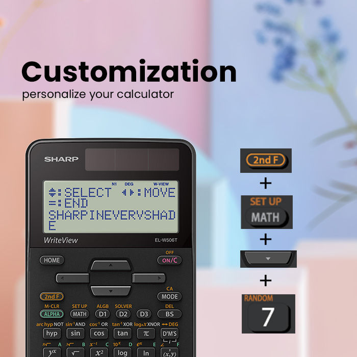 Sharp Function Sharp Scientific Calculator EL-W506T for Students – 4-Line Display ...