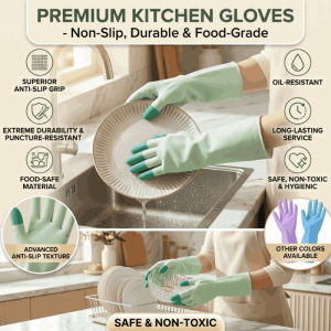 Multifunctional Waterproof Household Gloves Kitchen Cleaning Durable Dishwashing Gloves Thickened Rubber Long Sleeve