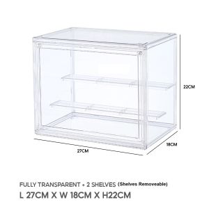 Popmart Display Box Acrylic Figurine Display Case Transparent Storage Box with Magnetic Closure removable shelf