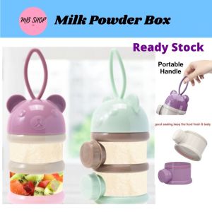 2 Layer Side Open Design Milk Powder Bottle Detachable Baby Travel Storage Container Box