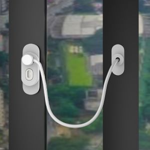 YIDIA หนาขึ้น ล็อคนิรภัยหน้าต่าง โลหะสำหรับตกแต่ง พร้อมสกรู4ตัวและกุญแจ1ตัว หน้าต่างจำกัด ล็อคความปลอดภัย ป้องกันการโจรกรรม ที่กั้นหน้าต่าง บ้านในบ้าน