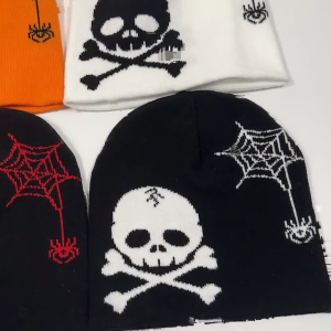 Đàn hồi Windproof Mũ mùa đông dệt kim Halloween Jacquard mũ trùm đầu cho phụ nữ người đàn ông giữ tai mũ ấm đi xe đạp trượt tuyết hat