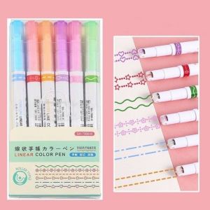 6 Color Japanese Creative Flower-shaped Marker Quick-drying Multicolor Pen Graffiti Pen Kids Gift