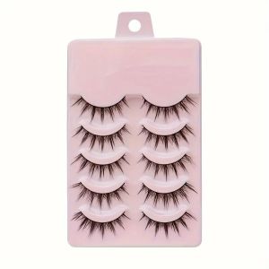 Natural Cross 3D False Lashes - 5 Pairs Fluffy Soft Makeup Upgrade