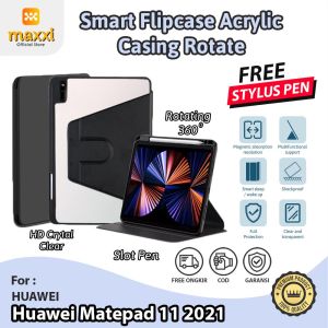 Huawei MatePad 11 inch 2021 Premium Flip Case Acrylic Casing Rotate Stand Standing Mode Skin Kesing Sarung Tablet