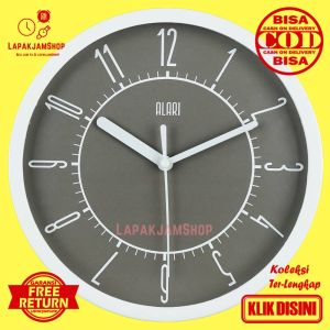 Jam Dinding Analog Minimalis Unik Alari AL1177 Grey Hiasan Rumah Keren BestSeller Besar