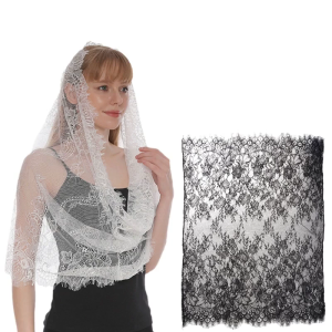 Chapel Veil Catholic Mass Lace for Head Scarf For Church Spanish Embroidered Shawl Lace Mantilla Catholic Church Chapel