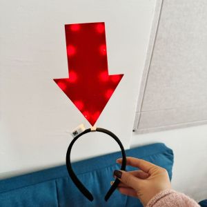 with LED Arrow Light Headband Arrow Shape Light Up LED Headband Battery Powered Unique Design Glow Hair Hoop Costume Party h2610