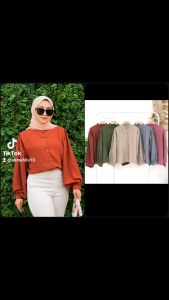 Blouse wanita bahan crincle air flow