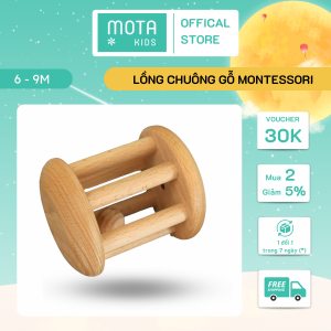 [MPL03004 - Mota Montessori] Đồ chơi montessori Lồng chuông gỗ cho bé 6-9 tháng phát triển vận động - Hàng chính hãng