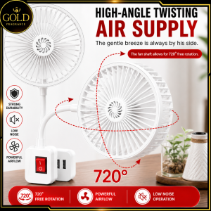 Ultra Silent Fan 360 Degree Adjustable Angle ABS Material 14.5cm Diameter 16.5cm Bendable Wire White Color Three-Plug USB Universal Gentle Breeze Cologne