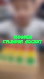 Hntob Wooden Cylinder Knobbed Sockets Montessori Educational Kids Toy Toddler Toys
