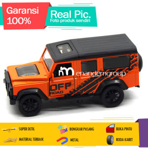 Diecast Miniatur Mainan Mobil Jeep SUV Offroad Land Rover Defender Metal Buka Pintu