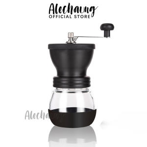 Alechaung เครื่องบดเมล็ดกาแฟ เครื่องบดกาแฟ แบบมือหมุน เครื่องป่นเซรามิก ปรับความละเอียดได้ ที่บดกาแฟแบบมือหมุน Coffee Grinder