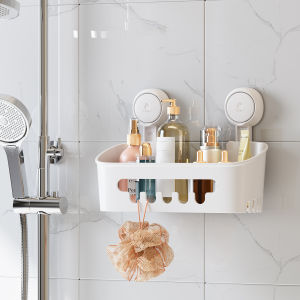 TAILI Shower Caddy Suction Cup 2 Pack Bathroom Shower Basket Wall Mounted Organizer Shelf for Shampoo Body Wash Conditioner Plastic Shower Rack for Kitchen & Bathroom Drill-Free Removable…