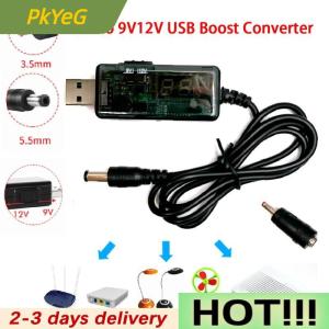 PkYeG USB Boost Converter DC 5V To 9V 12V USB Step-up Converter Cable + 3.5x1.35mm Connecter For Power Supply Charger Power Converter