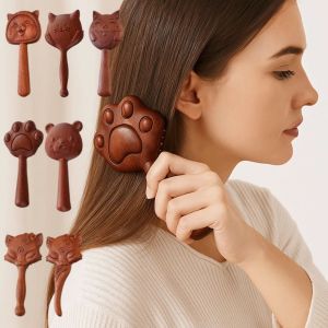 JON09 Portable Air Bag Sandalwood Comb Anti Static Animal Shape Comb Brush Fashion Head Blood Circulation Air Cushion Comb Curly Hair