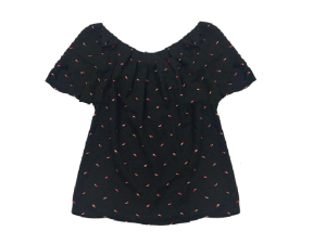 Áo kiểu công sở ELLE chất liệu von cao cấp tay ngắn 126