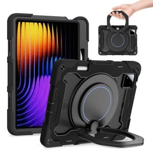 Kids 360° Rotating Handle Ring StandPen HolderShoulder Strap 3 Layer Heavy Duty Shockproof Case for Xiaomi Pad 8 / 8 Pro 11.2 inchXiaomi Pad 7/7Pro/6/6 Pro/5/5 ProXiaomi Pad Mini 8.8 inch