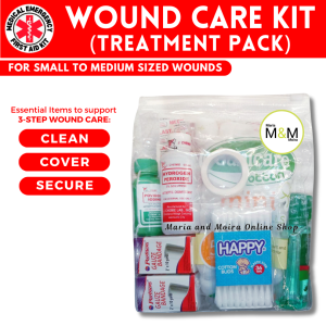 WOUND CARE KIT | Essential Treatment Pack for Wounds Student Compact First Aid Kit for Home School Car & Travel